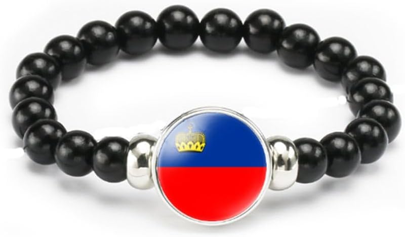 vmcoatdu National Flag Bracelet Elastic Rope Beaded Bracelet Support Your Country Travel Souvenir Gifts for Men Women - Image 1